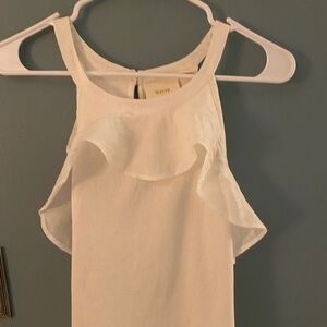Maeve by Anthropologie ruffled white tank top